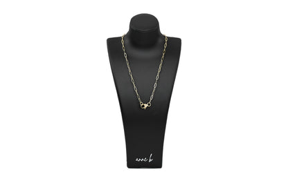 Diamond Lobster Clasp Paper Clip Chain Necklace