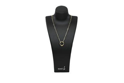 Round Screw-Gate  Paper Clip Chain Necklace