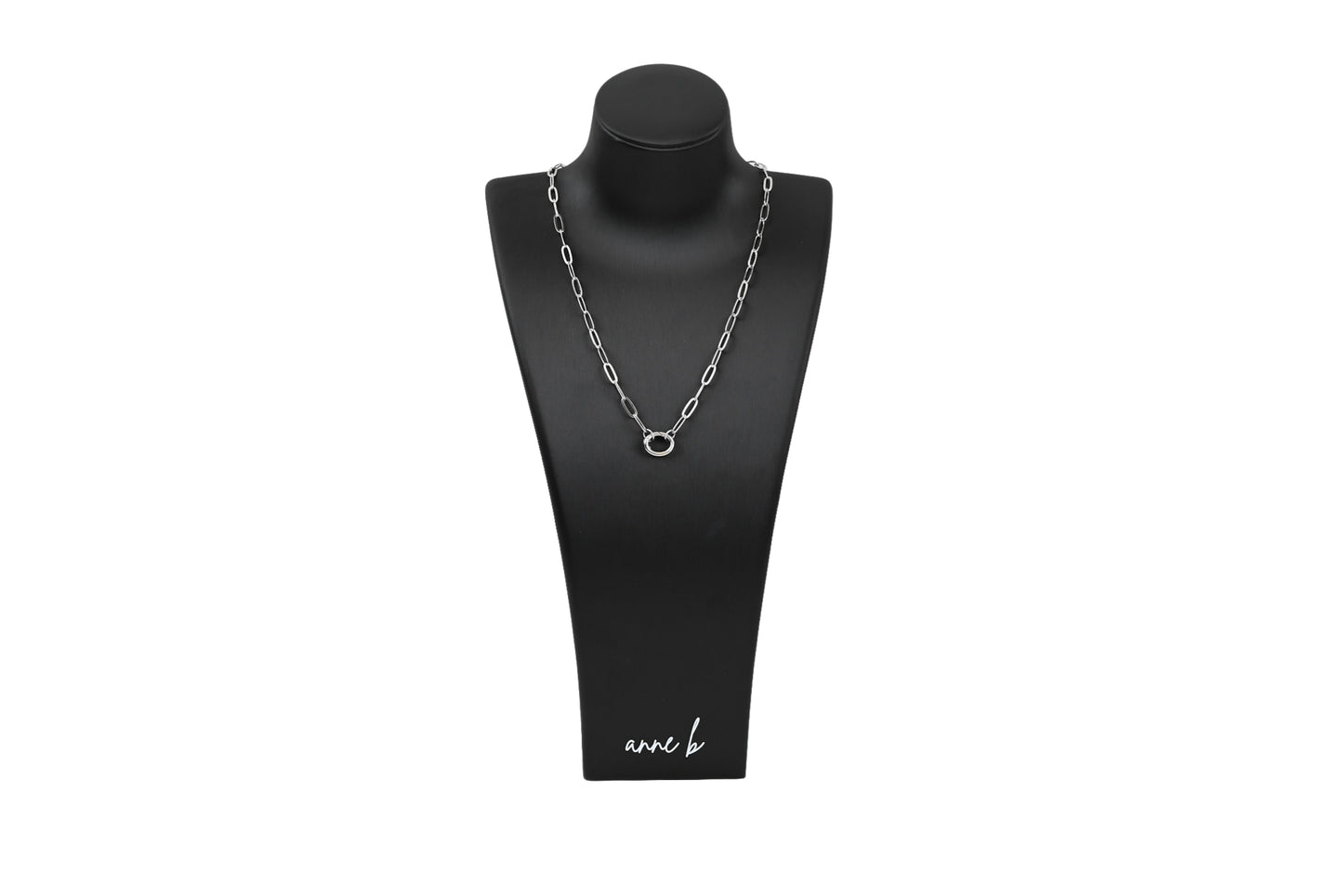 Small Oval Carabiner Paper Clip Chain Necklace
