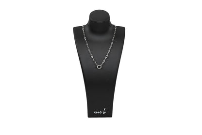 Small Oval Carabiner Paper Clip Chain Necklace
