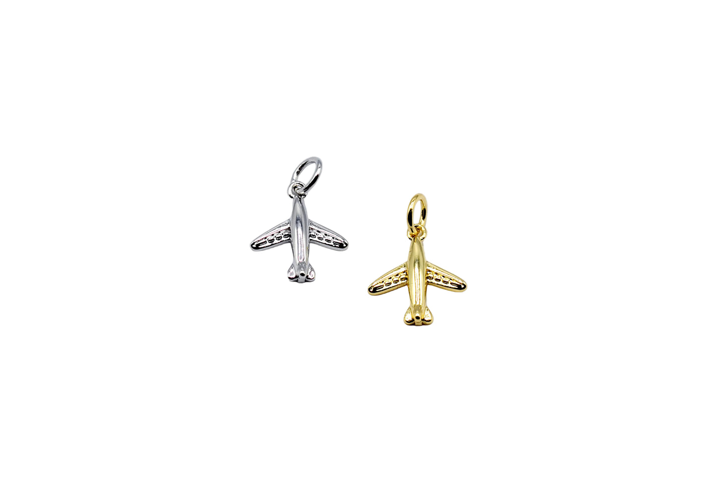Jetsetter Airplane Charm Pendant | 18K Gold-Filled & Silver