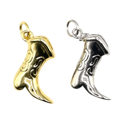 Classic Cowboy Boot Charm | 18K Gold-Filled & Silver Plated