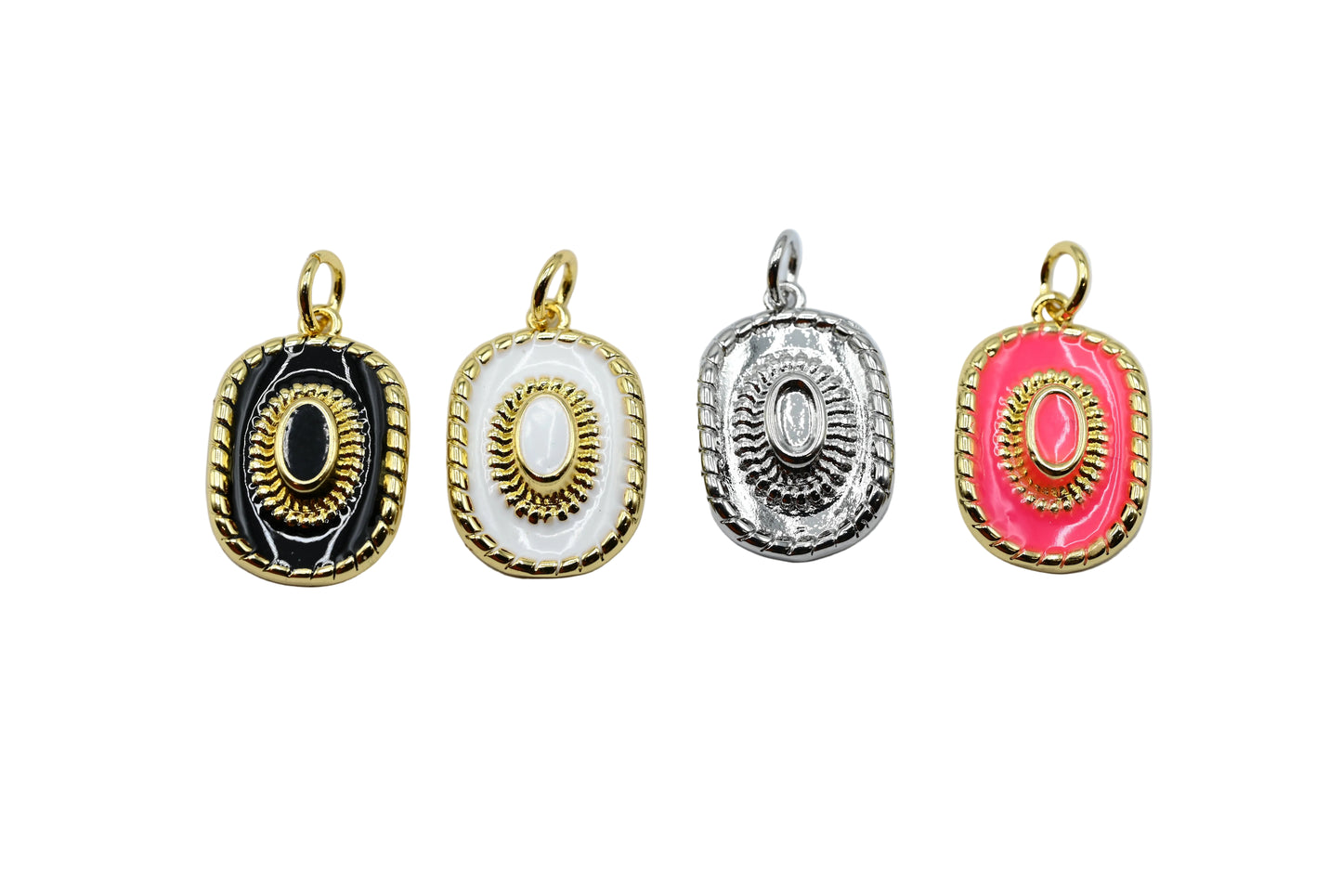 Western Concho Charm Pendant | 18K Gold-Filled & Silver