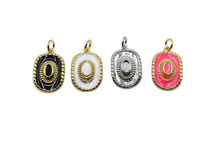 Western Concho Charm Pendant | 18K Gold-Filled & Silver