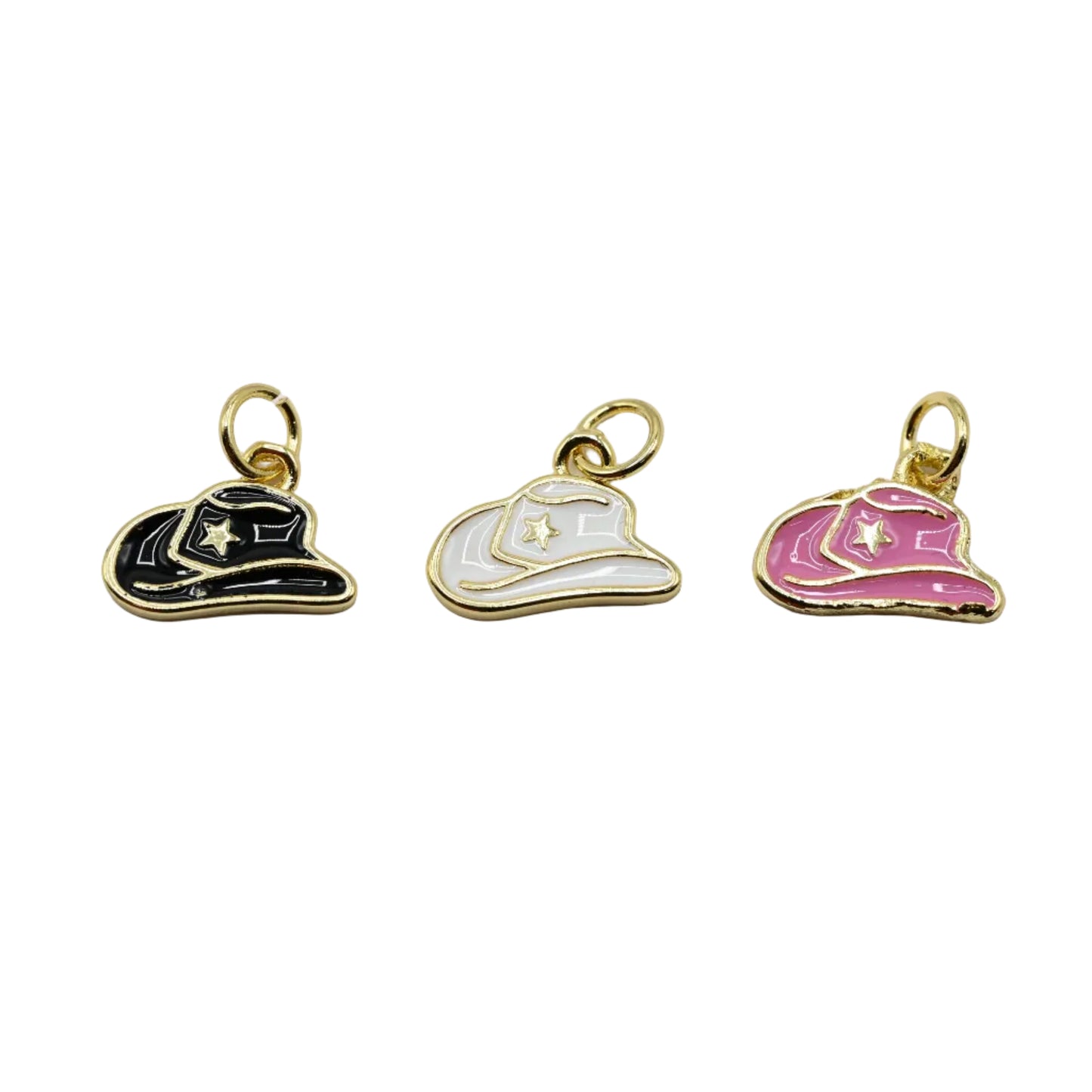 Cowgirl Hat with Star Accent  Charm Pendant | 18K Gold-Filled