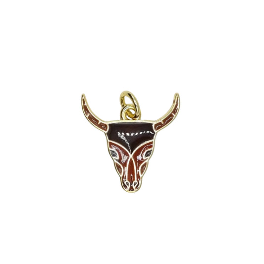 Western Longhorn Charm Pendant | 18K Gold-Filled
