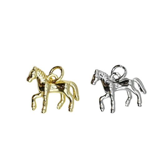 Medium Running Horse Charm Pendant  | 18K Gold-Filled & Silver