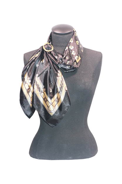 Black Mother of Pearl Scarf Ring - Large